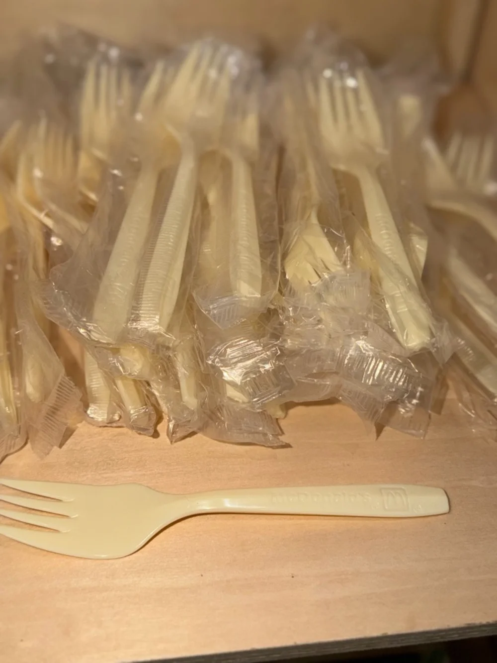 Vintage McDonald’s Individually Wrapped Plastic Disposable Forks Lot Of 29